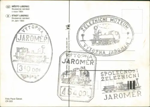 Postcard Reichenberg Liberec Soukenne namesti - Straßenbahn 1964