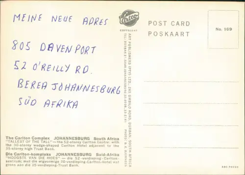 Postcard Johannesburg The Carlton Complex Suid-Afrika Südafrika 1979