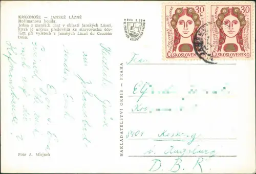 Johannisbrunn Janské Koupele ve Slezsku Riesengebirge Baude KRKONOŠE 1975