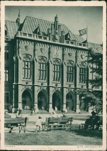 Postcard Krakau Kraków Alte Universität - deutsche Besetzung 1940