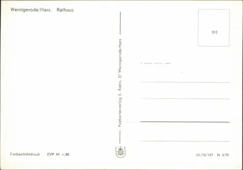 Ansichtskarte Wernigerode Rathaus 1970