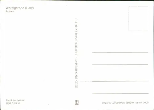 Ansichtskarte Wernigerode Rathaus 1978