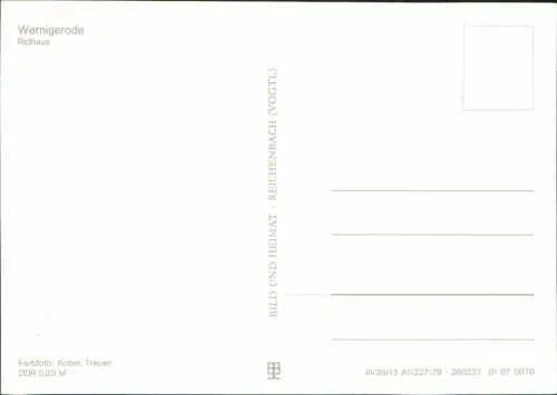 Ansichtskarte Wernigerode Rathaus c1979