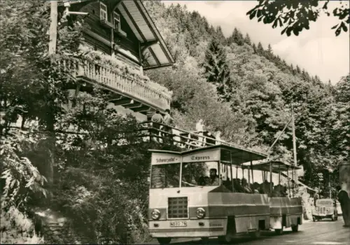 DDR AK Schweizerhaus im Schwarzatal Bus Express