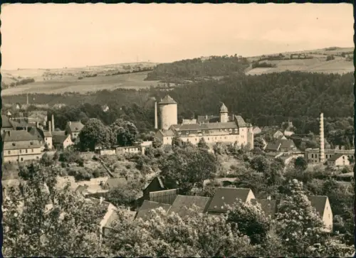 Ansichtskarte Zschopau Teilansicht mit Burg - Fotokarte 1962