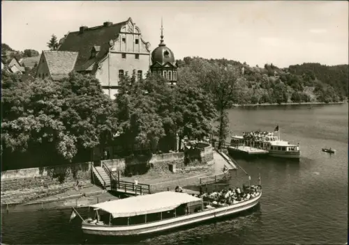 Ansichtskarte Saalburg-Ebersdorf (Saale) HO-Hotel Kranich Ausflugsschiffe 1971