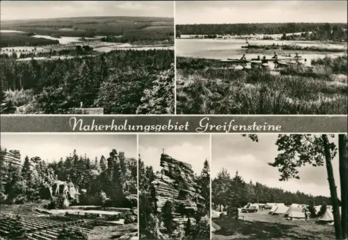 Ehrenfriedersdorf DDR Mehrbildkarte Naherholungsgebiet Greifensteine 1975