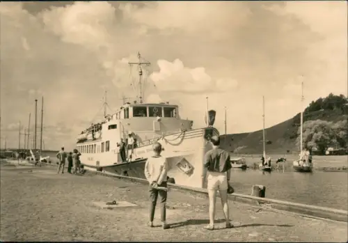 Ansichtskarte Baabe Rügen Dampferanlegestelle zur DDR-Zeit 1967/1966