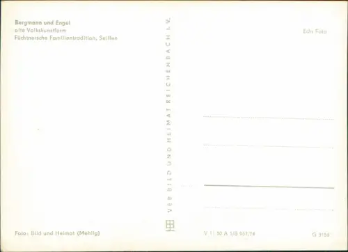 Seiffen (Erzgebirge) Bergmann Engel alte Volkskunstform  Familientradition 1974
