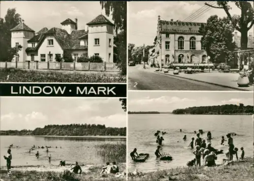 Ansichtskarte Lindow (Mark)4 Bild  Badestelle Straße Zeltplatz 1978