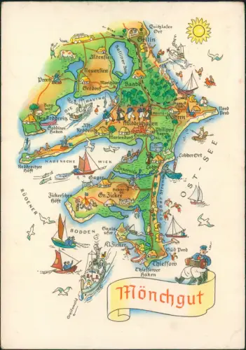 Landkarten-Ansichtskarten: Mönchgut A. Hoppe, Göhren Mittelhagen