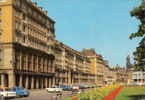 Ansichtskarte Innere Altstadt-Dresden Altmarkt, Blumenwiese 1981