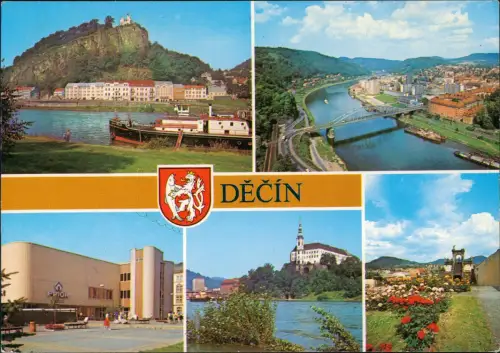 Postcard Tetschen-Bodenbach Decín 5 Bild Stadtteilansichten 1981