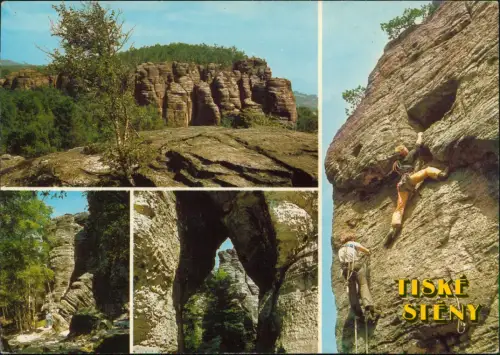 Postcard Tissa Tisá Tyssaer Wände / Tiské stěny Mehrbildkarte 1978