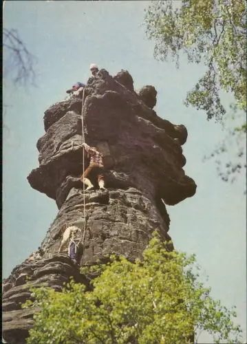 Ansichtskarte Bielatal-Rosenthal-Bielatal Schraubenkopf Bergsteiger 1986