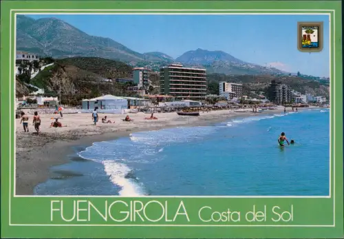 Postale FUENGIROLA Playa de Carvajal 1988