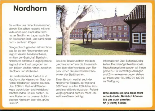 Nordhorn Bild-Postkarte Ortsansicht Drucksache Antwortkarte "Wertscheck" 1980