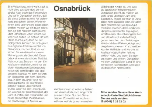 Osnabrück Bild-Postkarte Ortsansicht Drucksache Antwortkarte "Wertscheck" 1980