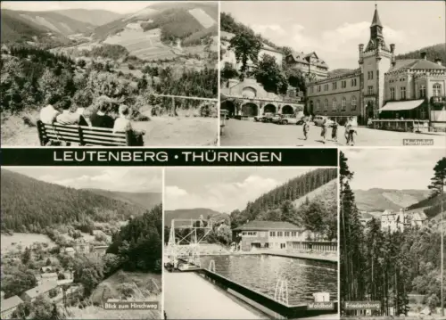 Ansichtskarte Leutenberg Schwimmbad Markt Friedensburg Mehrbild 1974