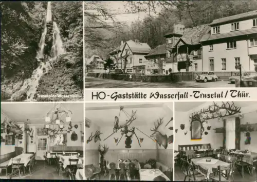 Foto Ansichtskarte 
Trusetal HO-Gaststätte Wasserfall 1978