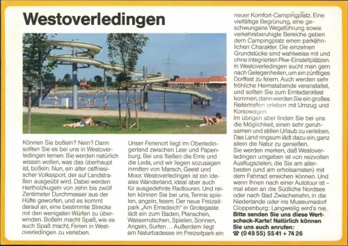 Westoverledingen Bild-PK Ortsansicht, Drucksache Antwortkarte "Wertscheck" 1980