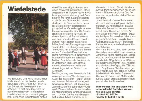 Wiefelstede Bild-PK Ortsansicht, Antwortkarte Drucksache "Wertscheck" 1980