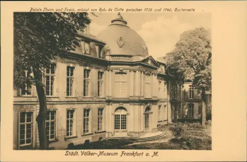 Frankfurt am Main Städt. Völker-Museum Palais Thurn u. Taxis 1922