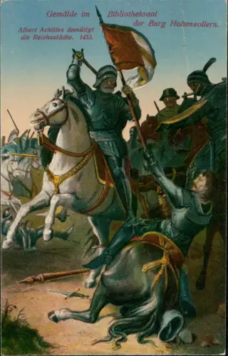 Ansichtskarte Hechingen Burg Hohenzollern Gemälde im Bibliotheksaal 1914