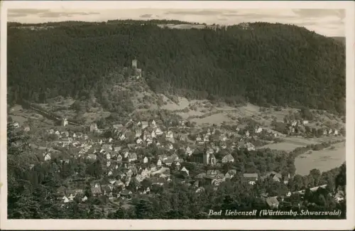Ansichtskarte Bad Liebenzell Fernblick über die Stadt - Fotokarte 1937