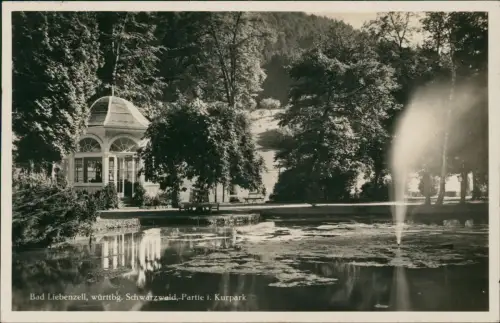 Ansichtskarte Bad Liebenzell Schwarzwald, Partie im Kurpark 1933