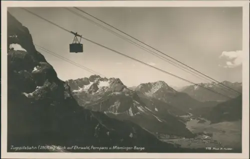 Ansichtskarte Ehrwald Tiroler Zugspitzbahn Seilbahn 1929
