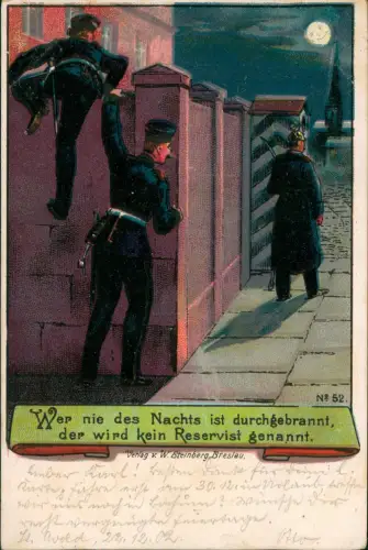 Ansichtskarte  Reservistenkarte Soldaten türmen Militaria Litho AK 1902