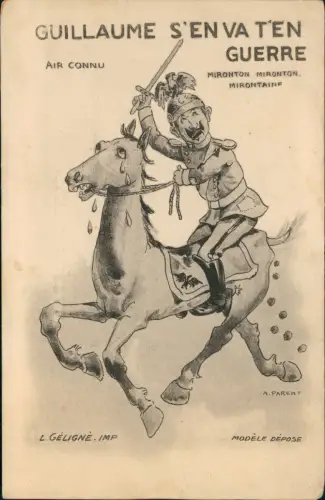 Ansichtskarte  Militaria WK1 Frankreich Kaiser Wilhelm Propaganda 1914