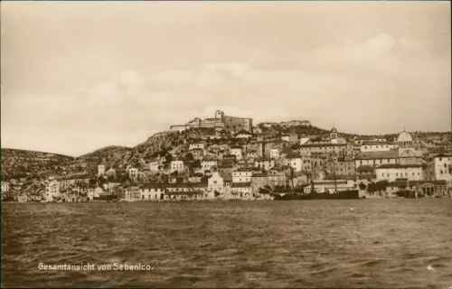 Postcard Sebenico Šibenik Stadtblick - Fotokarte Dalmatien 1928