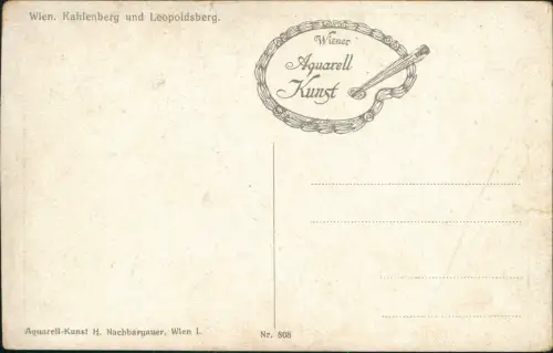 Döbling-Wien Kahlenberg Leopoldsberg Dampfer Künstlerkarte 1913