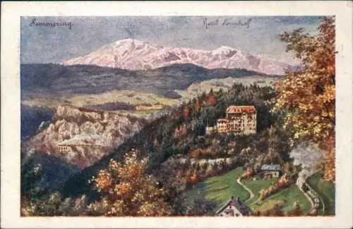 Ansichtskarte Semmering Hotel Sonnhof Baumblüte Künstlerkarte 1924