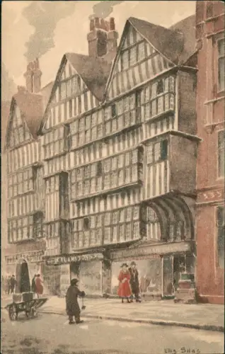 Postcard London Staple Inn. Holborn colorierte Künstlerkarte 1932