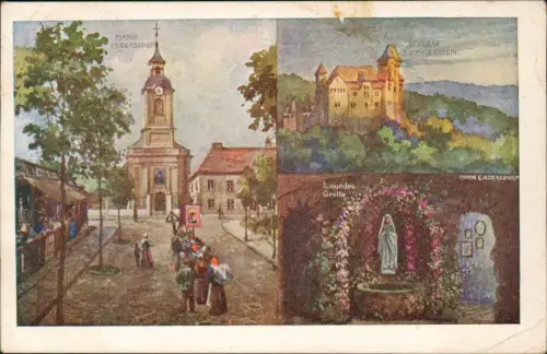 Ansichtskarte Maria - Enzersdorf 3 Bild Kirche Prozession Grotte 1932