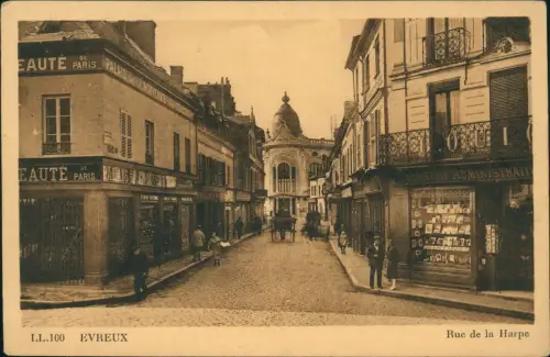 CPA Evreux Rue de la Harpe Eure Frankreich France 1926