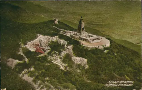 Ansichtskarte Kelbra (Kyffhäuser) Luftbild Barbarossa-Denkmal 1924