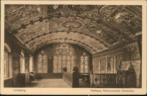 Ansichtskarte Lüneburg Rathaus, Rathauslaube (Südseite) 1925