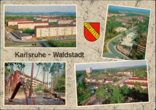 Ansichtskarte Karlsruhe Mehrbildkarte Waldstadt Stadtteilansichten 1972