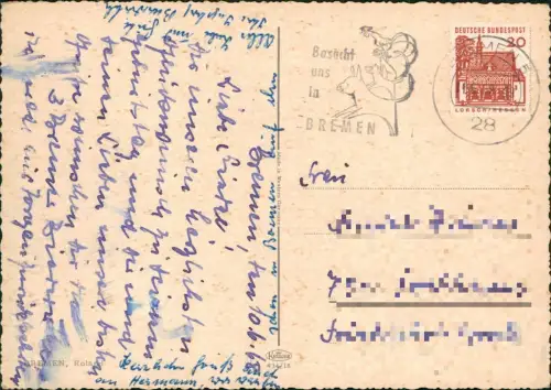 Ansichtskarte Bremen Ortsansicht Partie am Roland 1969