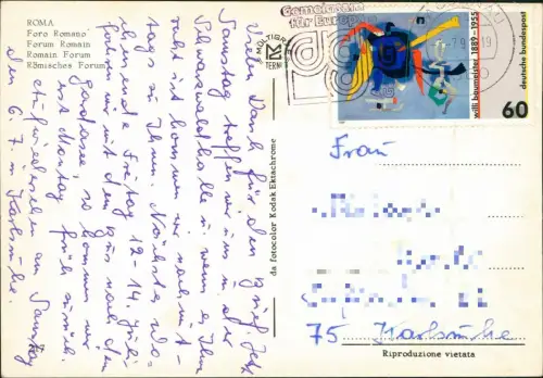 Cartolina Rom Roma Foro Romano Römisches Forum 1990