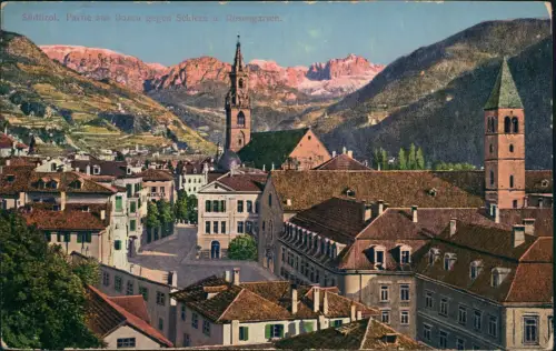 Cartolina Bozen Bolzano Straßenpartie 1912