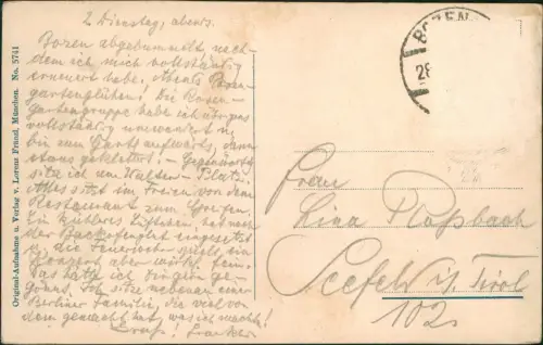 Cartolina Bozen Bolzano Straßenpartie 1912