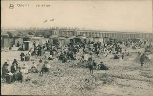 Postkaart Ostende Oostende Strand Sur la Plage Strandleben 1914
