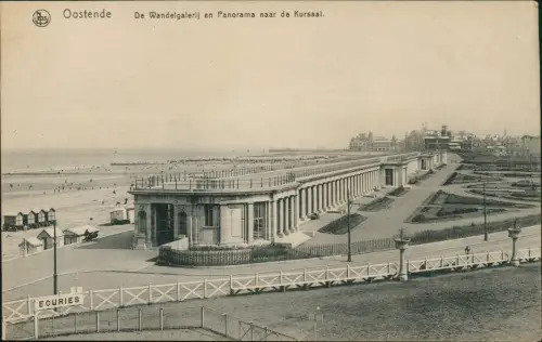 Ostende Oostende De Wandelgalerij en Panorama naar de Kursaal. 1917