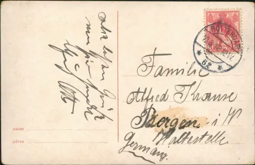 Postkaart Amsterdam Amsterdam Willemsbrug. Tram Straßenbahn 1912