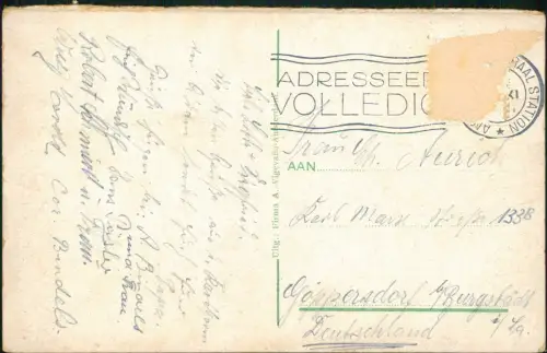 Postkaart Amsterdam Amsterdam Scheldebrug. 1918